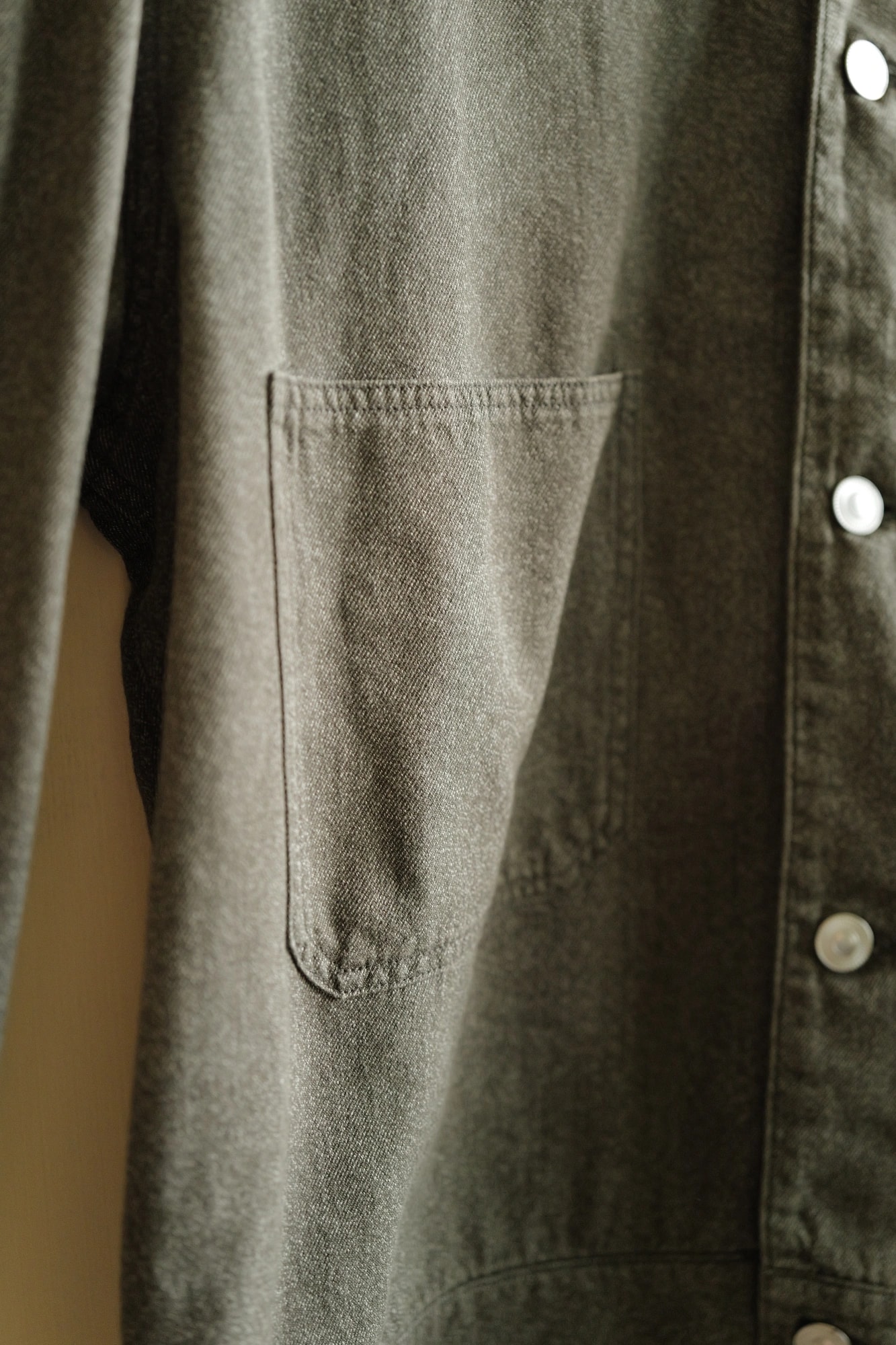 A.PRESSE Vintage Black Chambray Work Jacket — 5