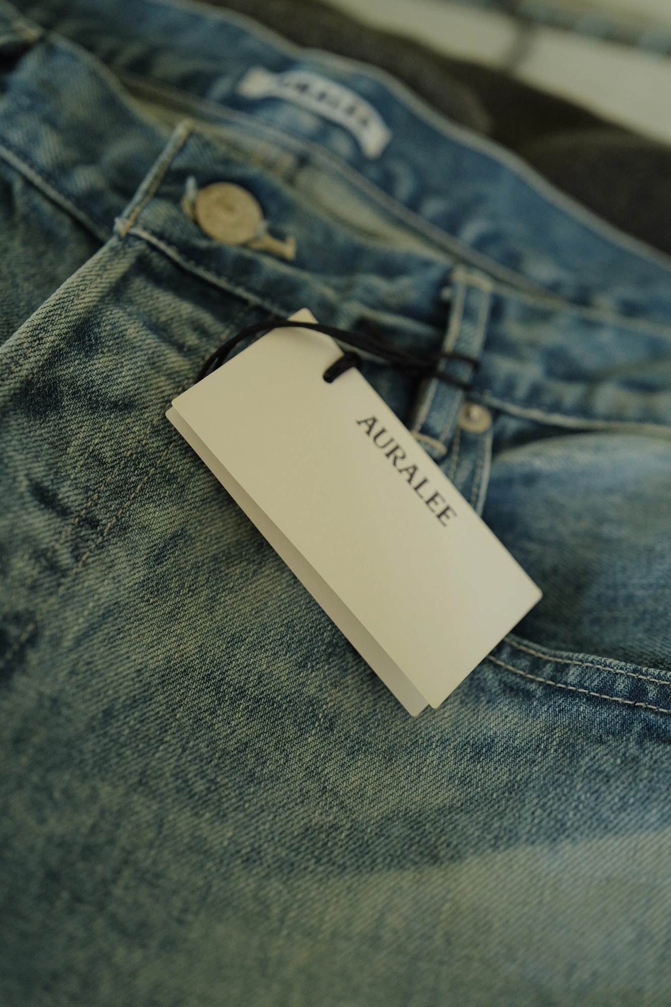 AURALEE Selvedge Faded Heavy Denim Wide Pants — 4