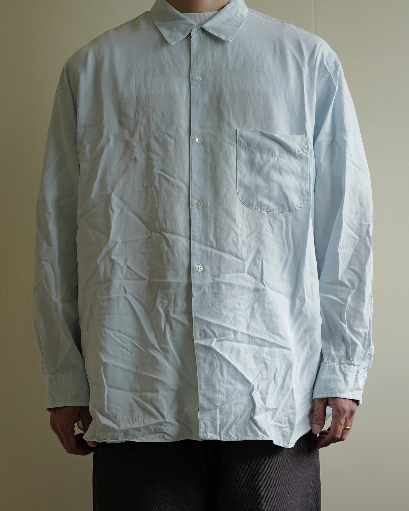 STEVEN ALAN SLUB REGULAR COLLAR SHIRT LOOSE — 6