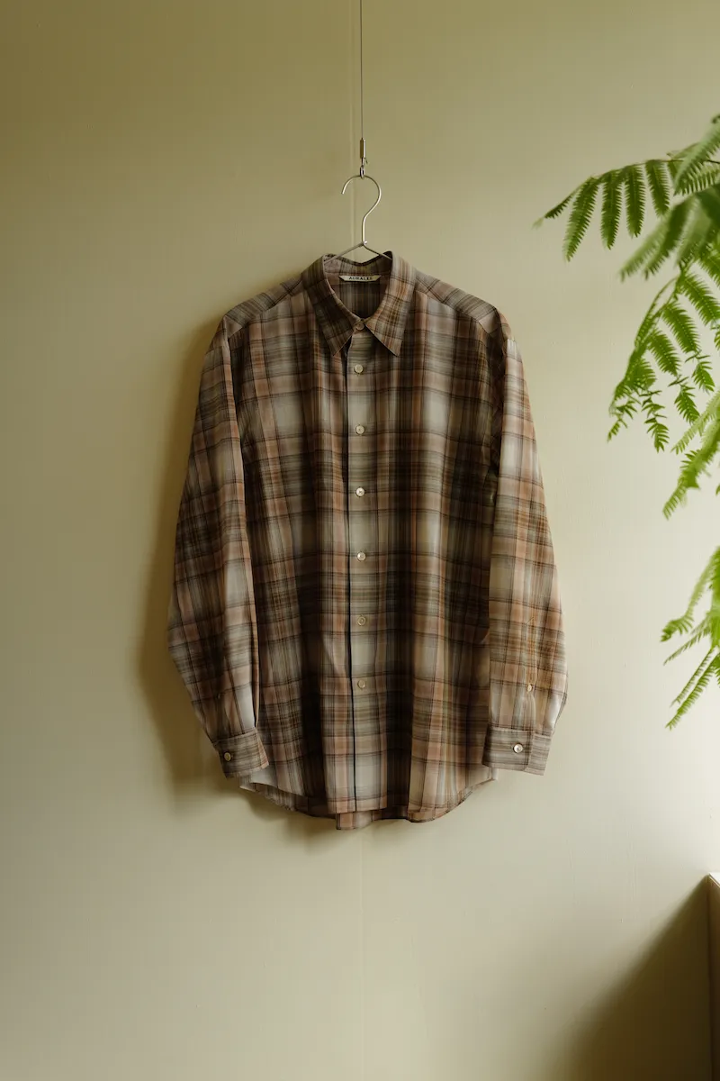 AURALEE WOOL RECYCLED POLYESTER CLOTH SHIRTS — 1