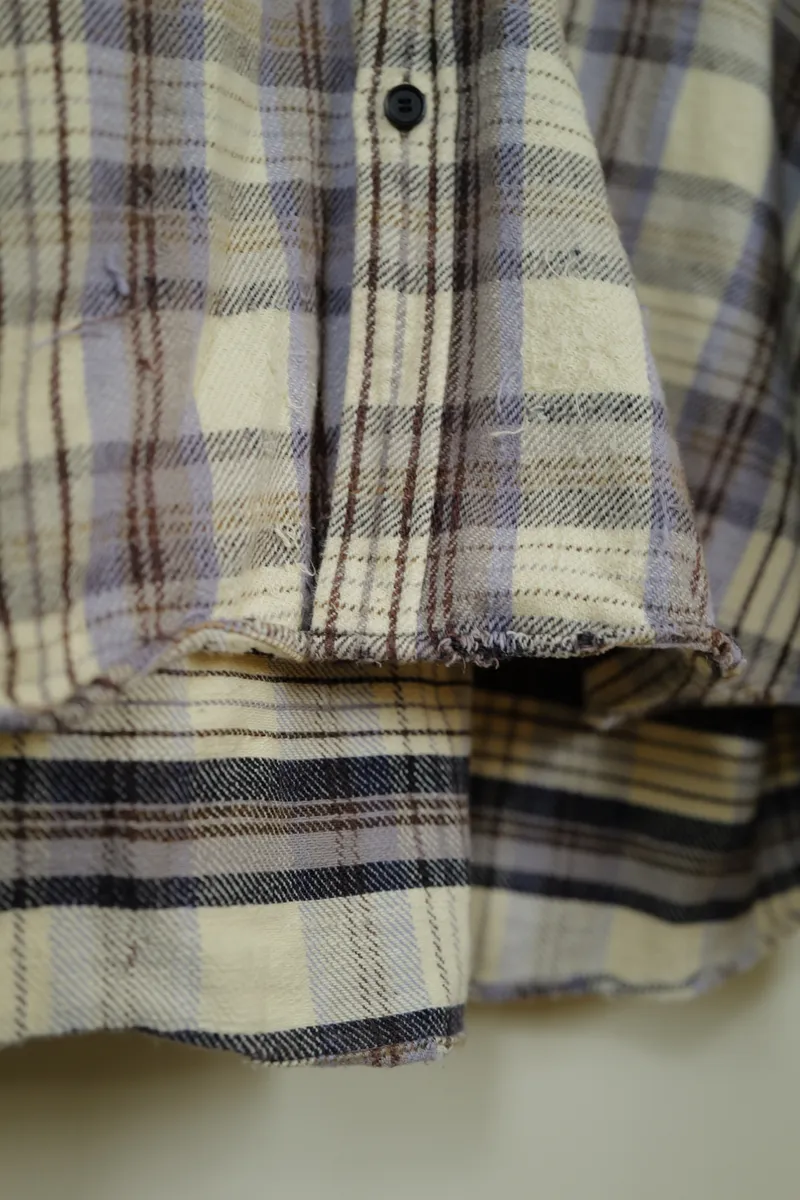 ANCELLM NEL CHECK HOODIE SHORT — 4