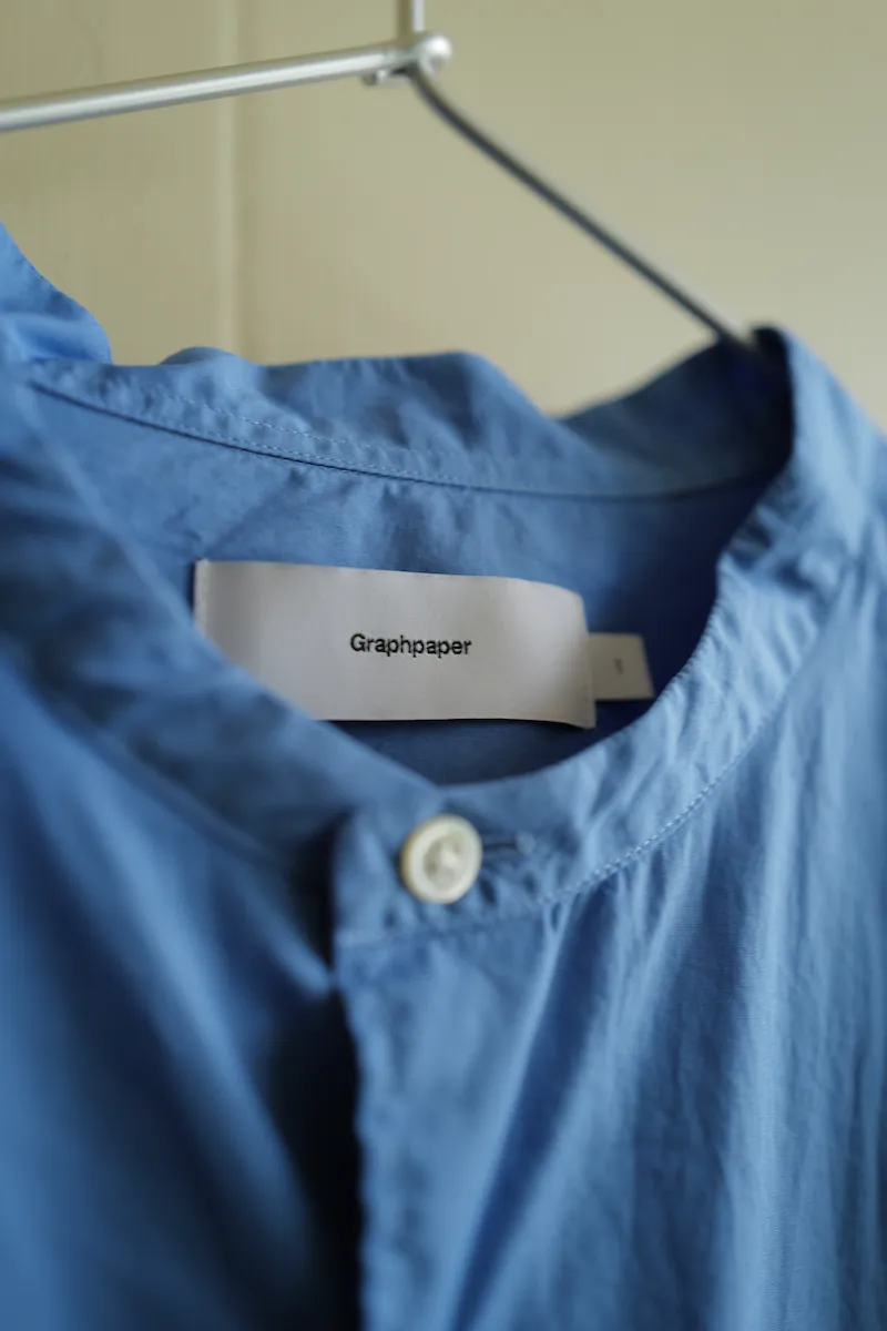Graphpaper Broad L/S Oversized Band Collar Shirt — 2