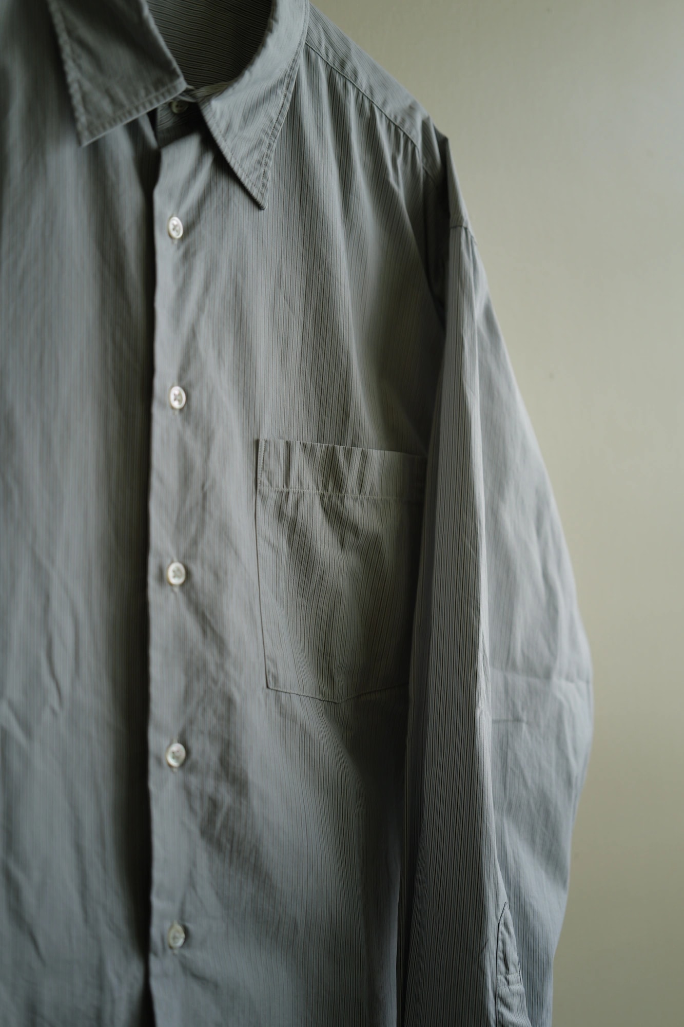 AURALEE Washed Finx Twill Stripe Shirt — 2