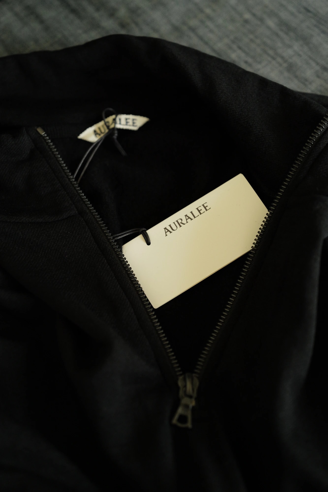 AURALEE LIGHT WOOL SWEAT HALF ZIP P/O — 2