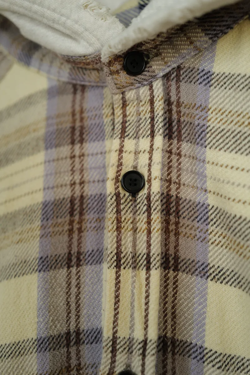 ANCELLM NEL CHECK HOODIE SHORT — 2