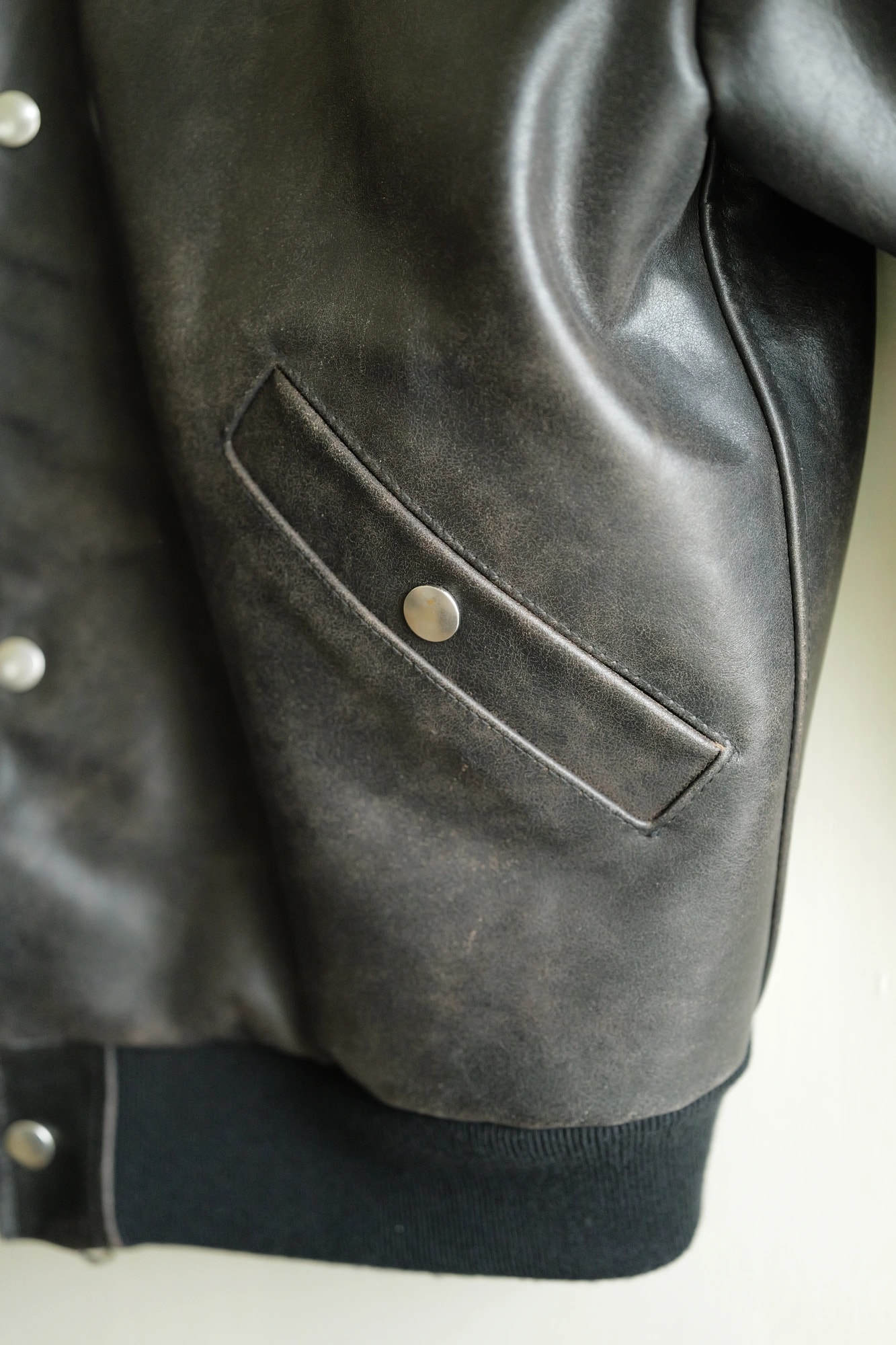 YOKE Cracked Leather Flight Jacket — 5