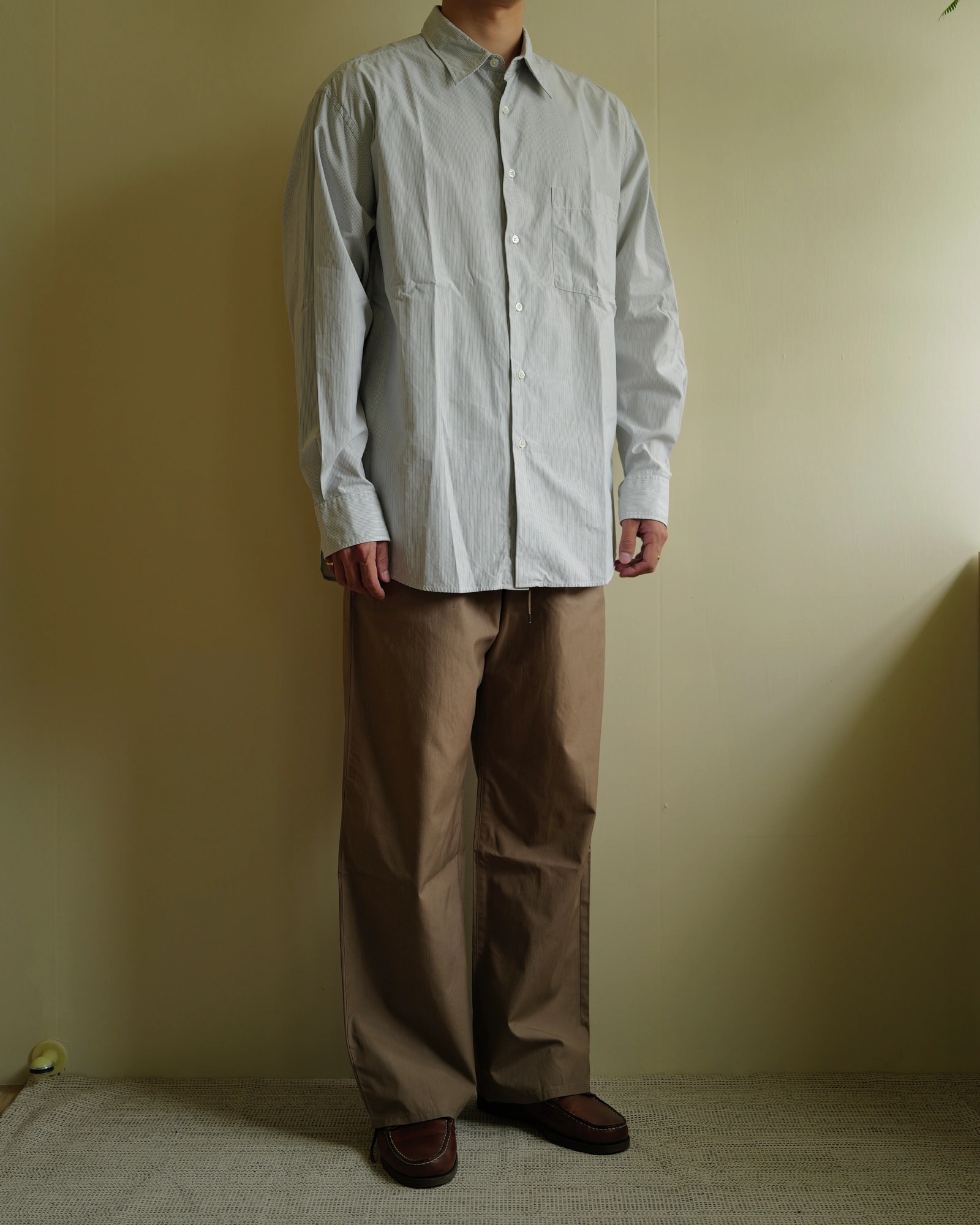 AURALEE Washed Finx Twill Stripe Shirt — 6