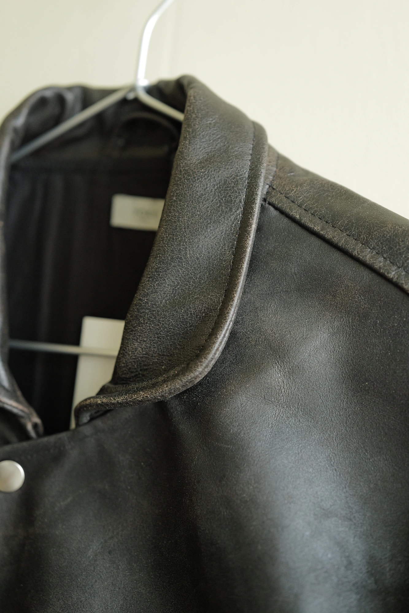 YOKE Cracked Leather Flight Jacket — 4