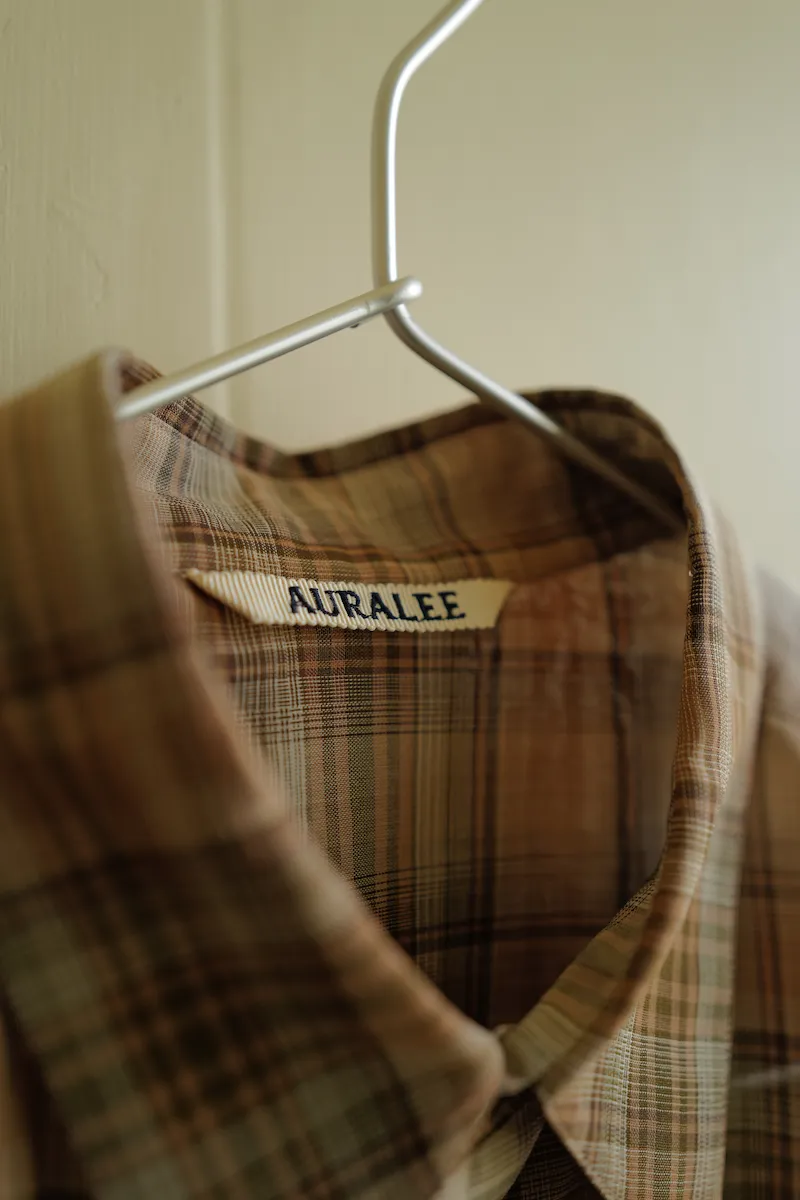 AURALEE WOOL RECYCLED POLYESTER CLOTH SHIRTS — 4