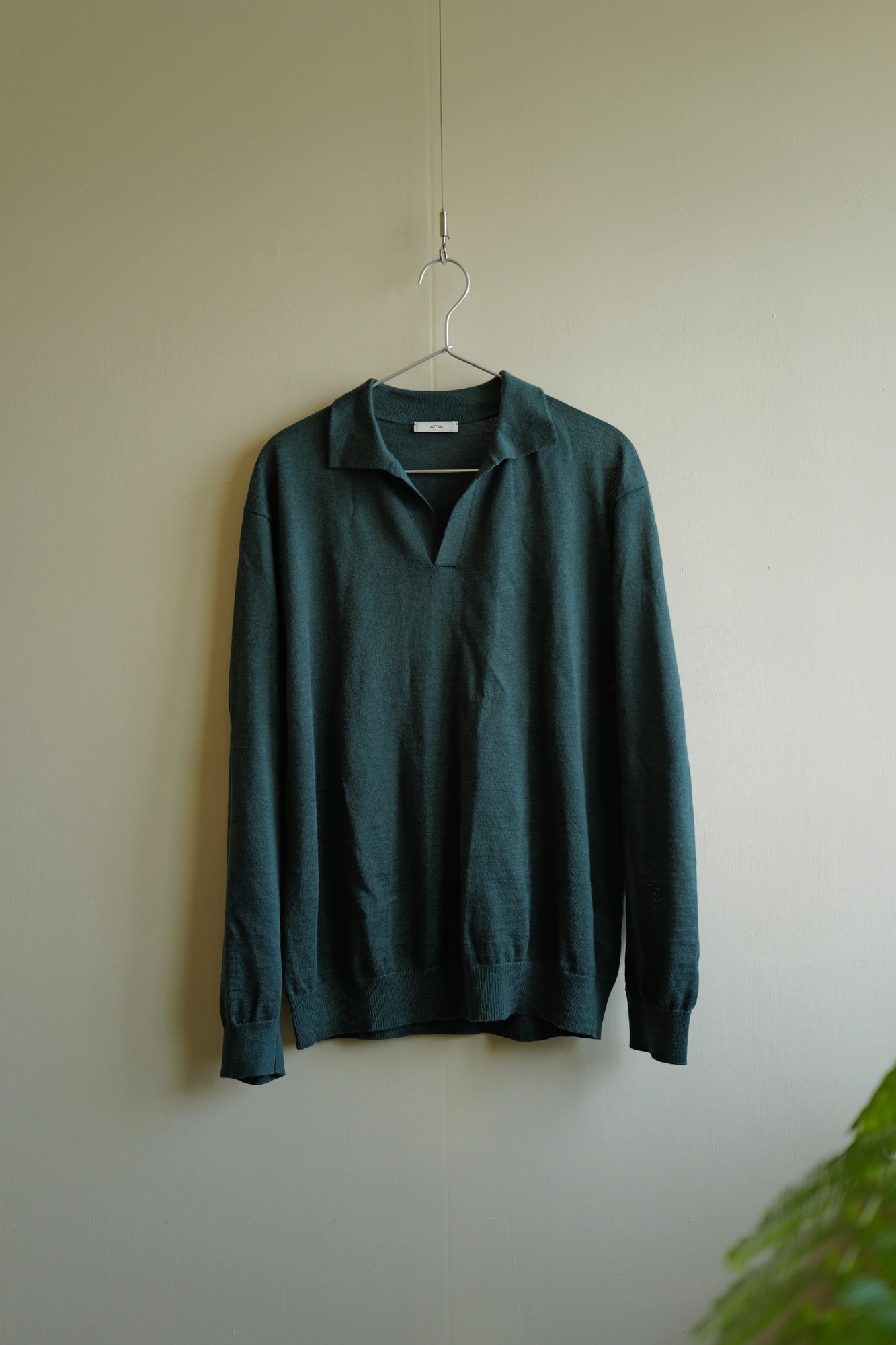 ATON RAMIE CASHMERE SKIPPER POLO SWEATER
