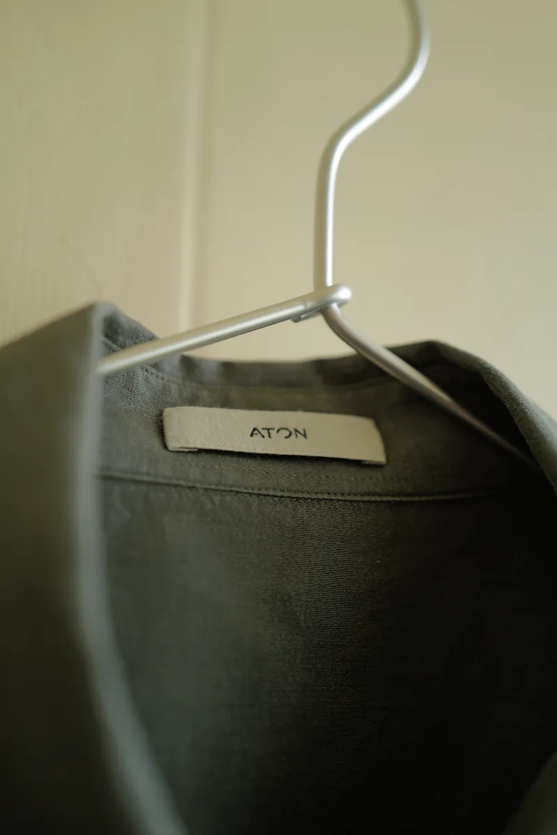 ATON SHORT FIBER SILK WASHED SHIRT — 2