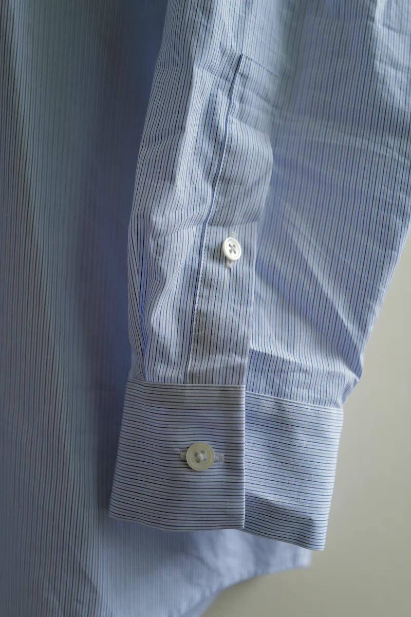 ATON GIZA STRIPE STANDARD SHIRT — 4