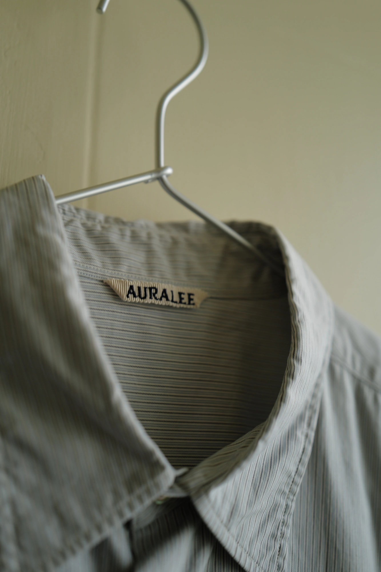 AURALEE Washed Finx Twill Stripe Shirt — 5