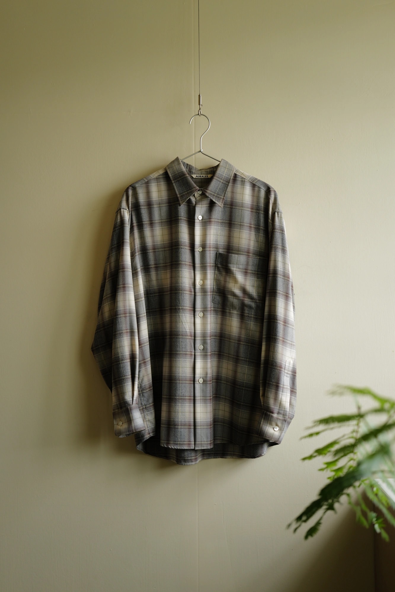AURALEE SUPER LIGHT WOOL CHECK SHIRTS — 1