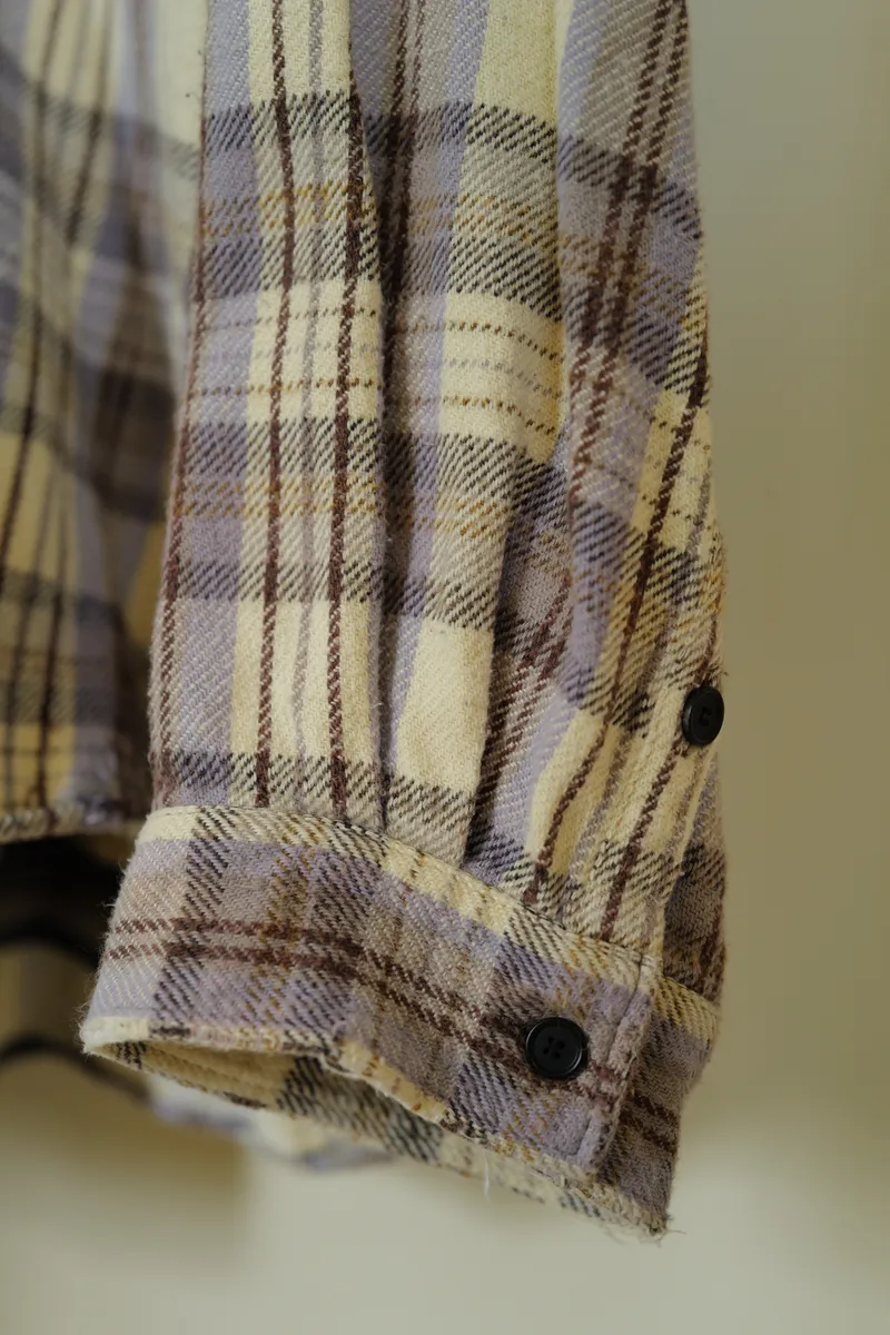 ANCELLM NEL CHECK HOODIE SHORT — 3