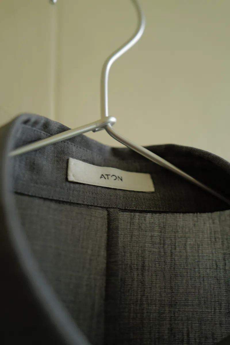 ATON TWIST WOOL TROPICAL OVERSIZED SHIRT — 4