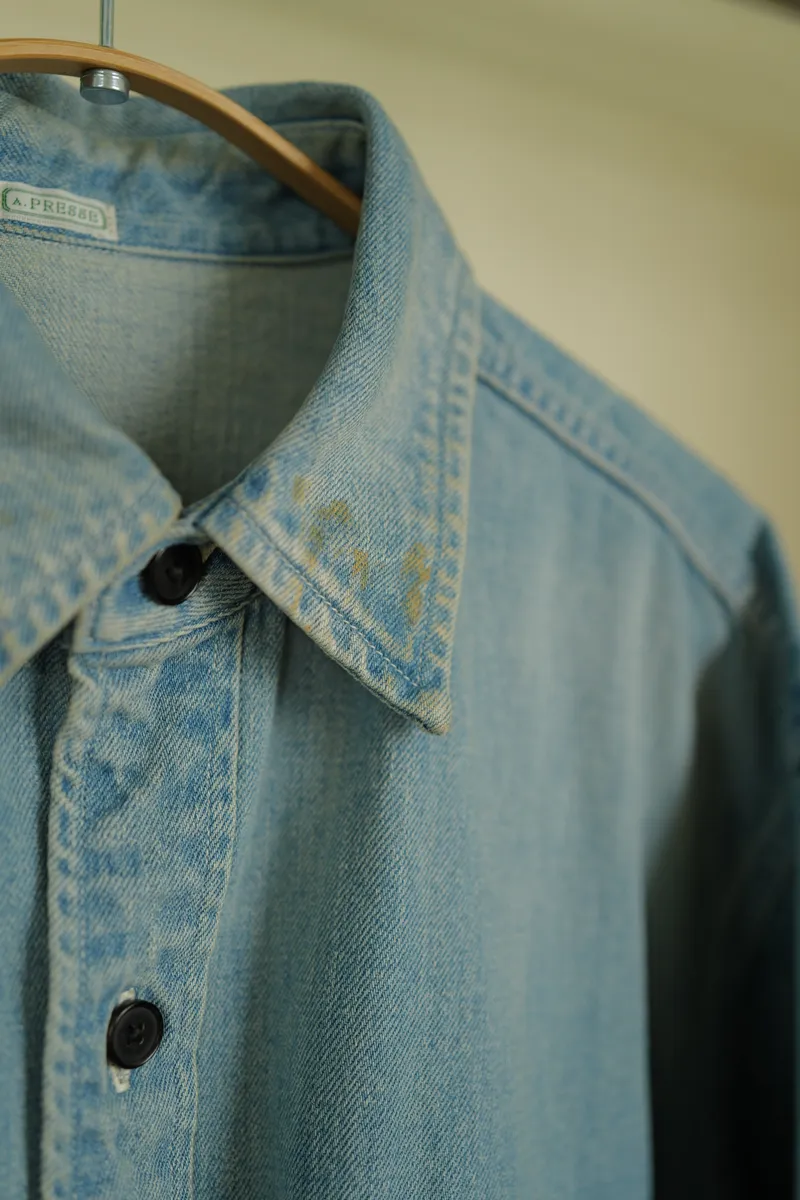 A.PRESSE Vintage Denim CPO Shirt — 4