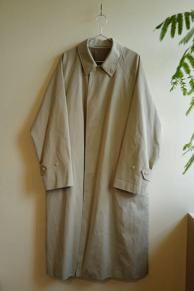 COMOLI Cotton Gabardine Bal Collar Coat — 1