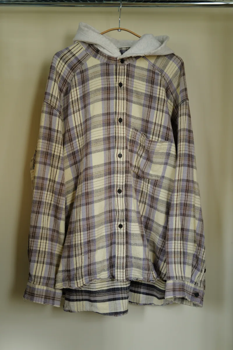 ANCELLM NEL CHECK HOODIE SHORT — 1