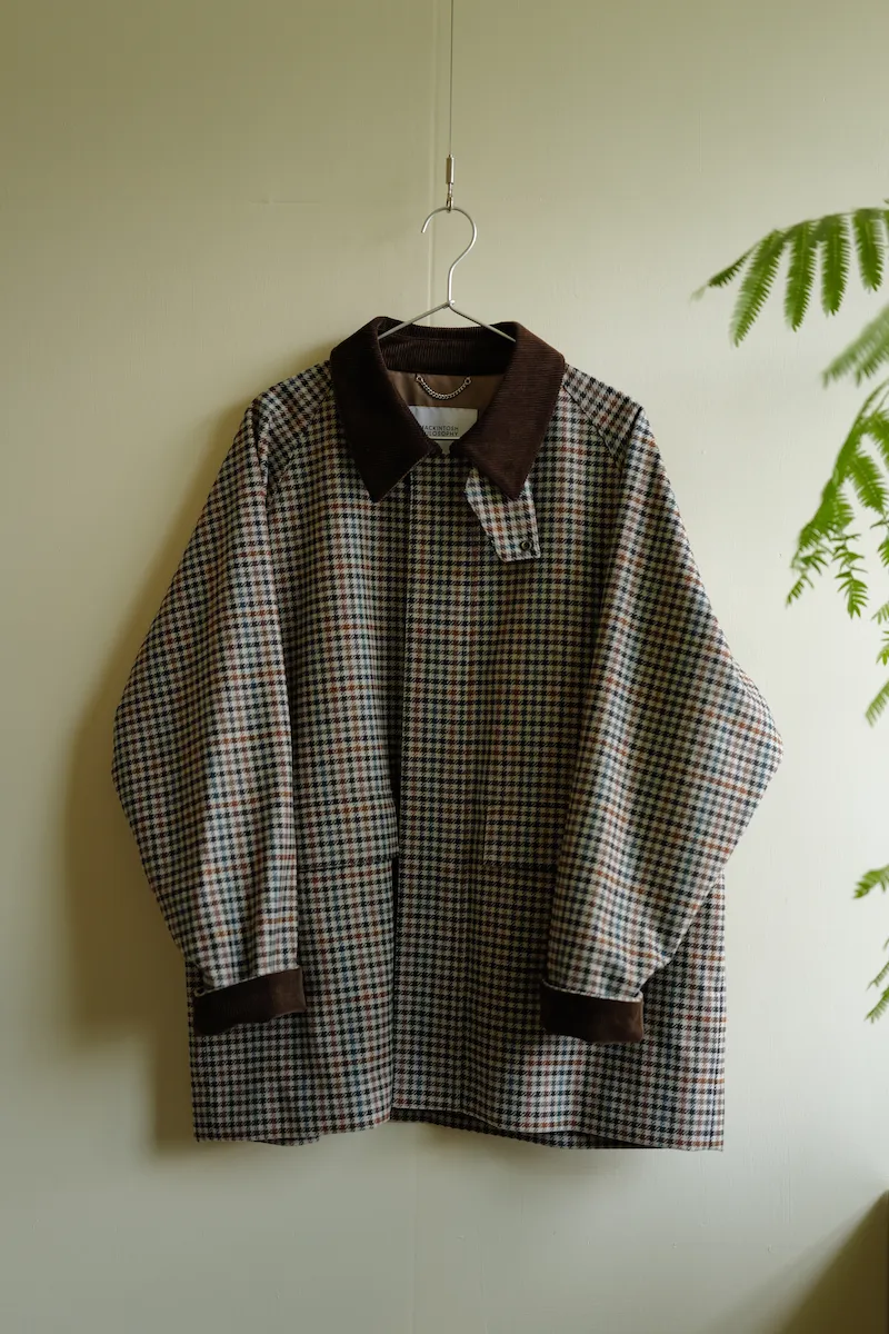 MACKINTOSH PHILOSOPHY Wool Check Short Raglan Outer Tweed Jacket