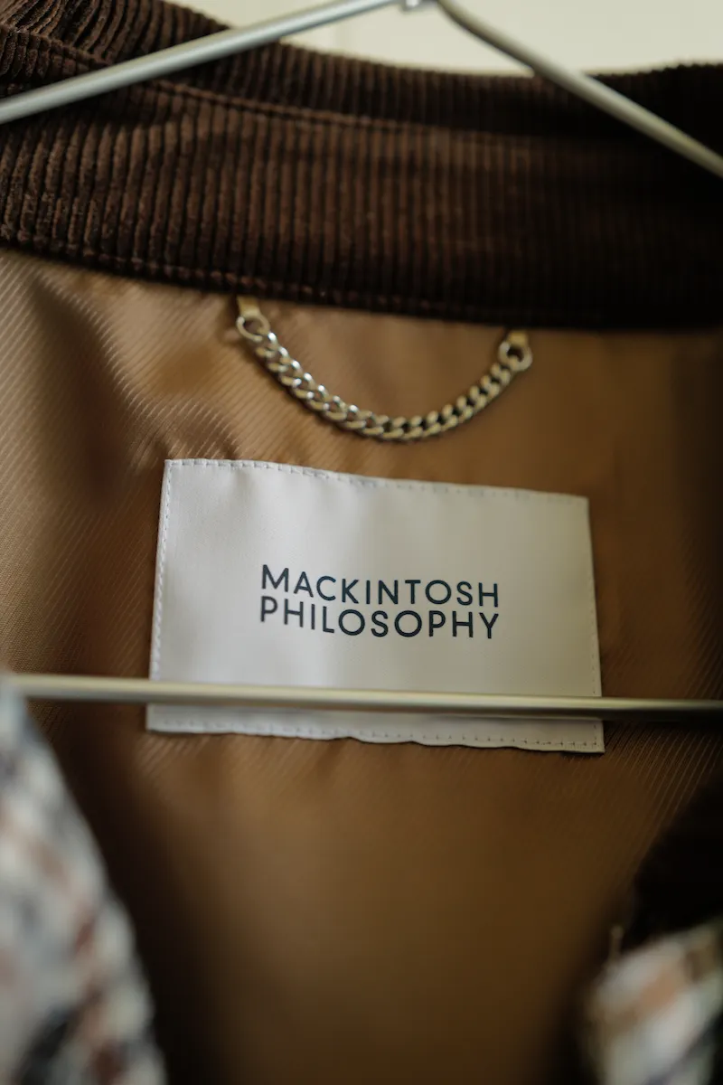 MACKINTOSH PHILOSOPHY Wool Check Short Raglan Outer Tweed Jacket — 6