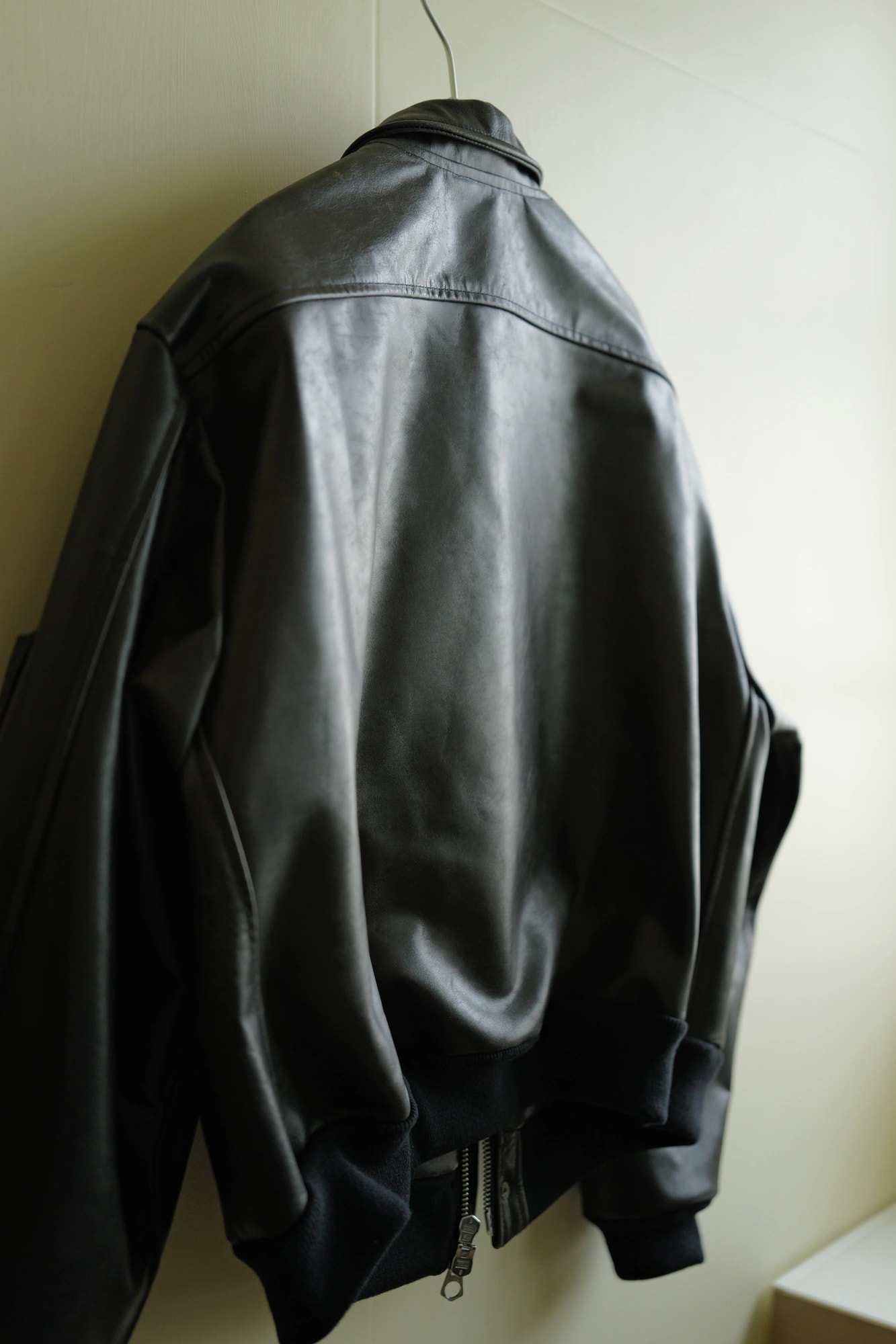 YOKE Cracked Leather Flight Jacket — 8