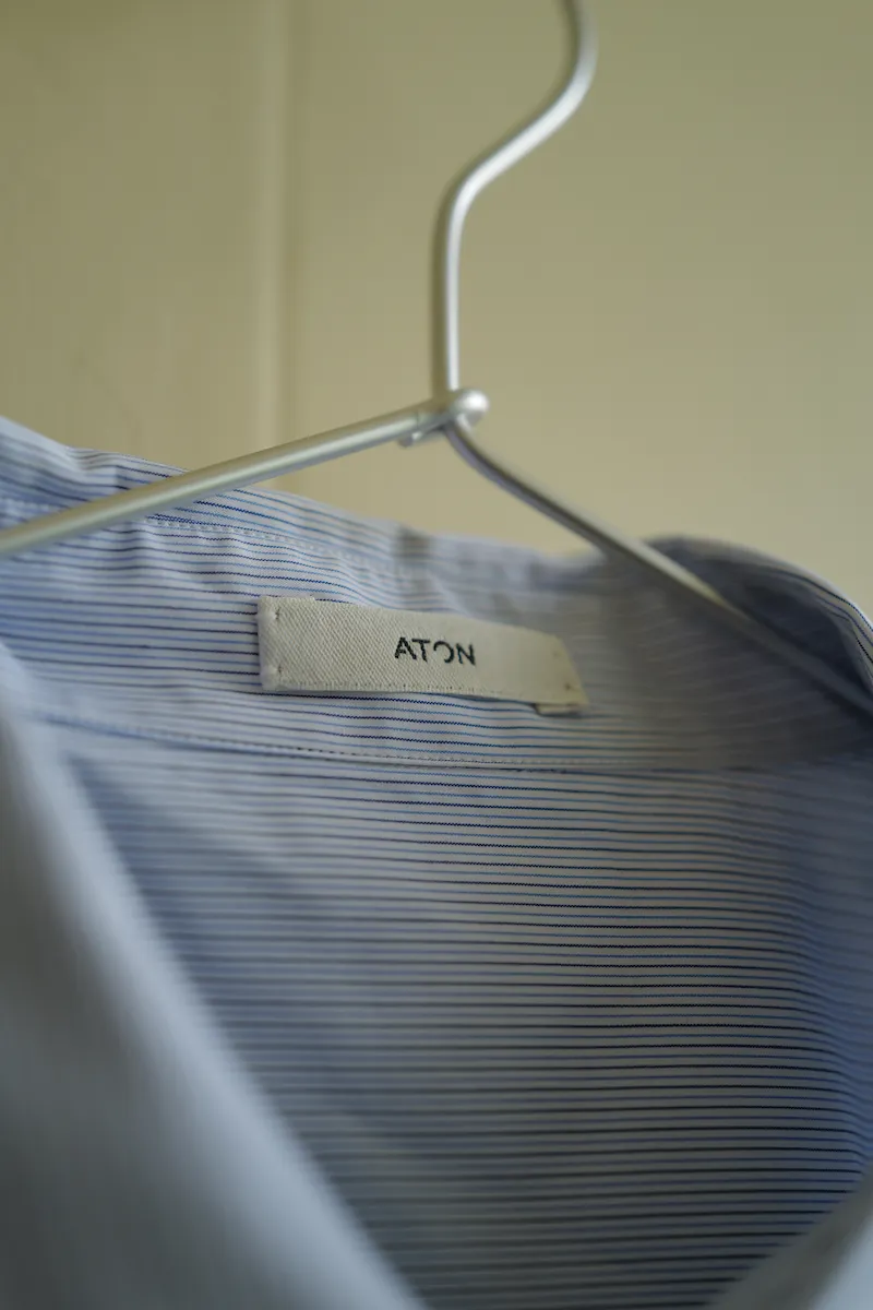 ATON GIZA STRIPE STANDARD SHIRT — 2