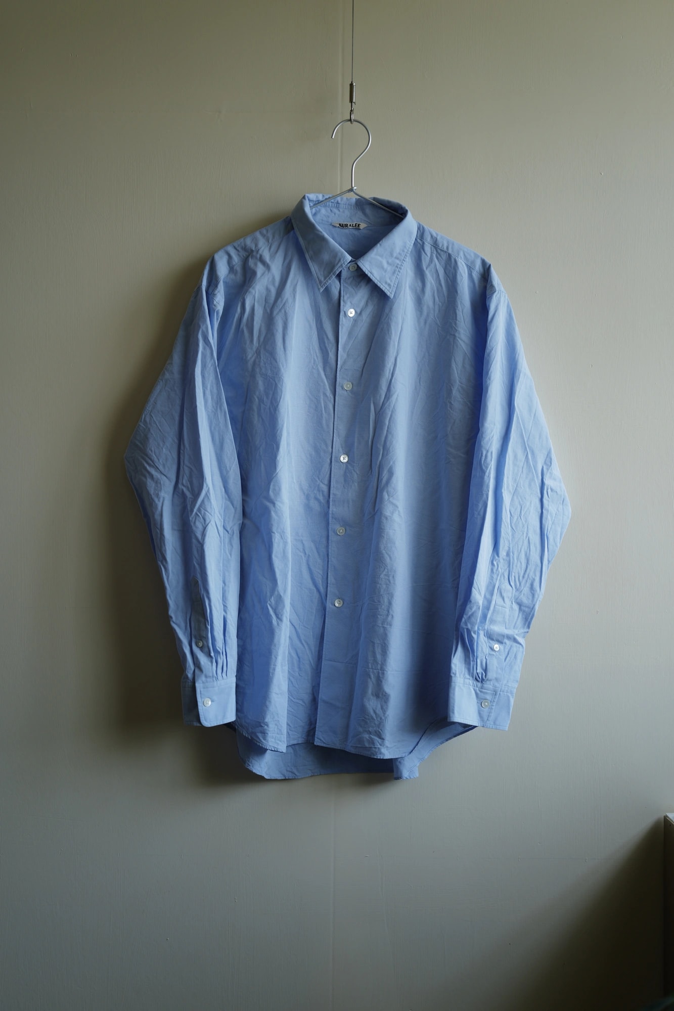 AURALEE Washed Finx Weather Chambray Shirt — 1