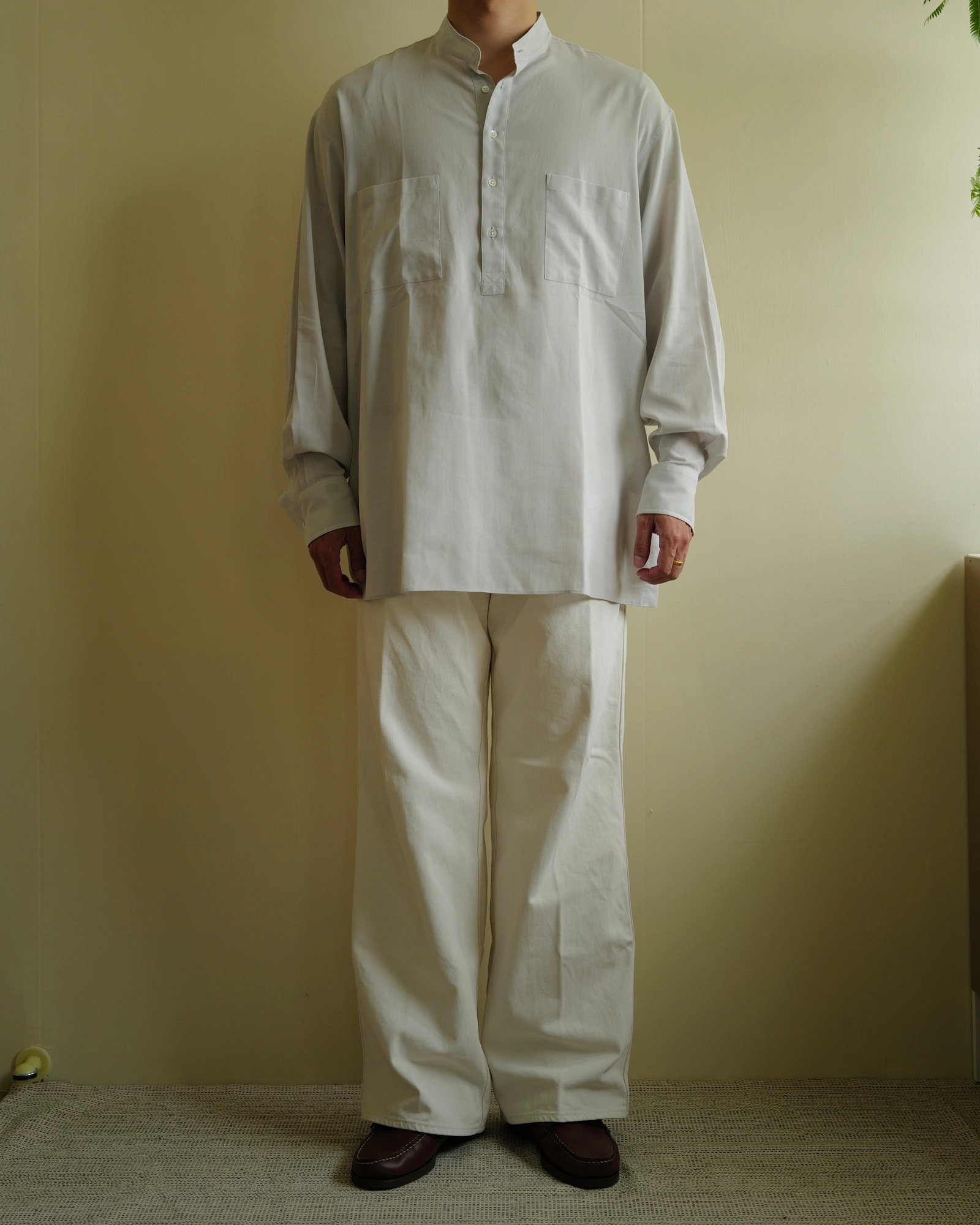 AURALEE Shuttle Georgette Cloth P/O Shirts — 7