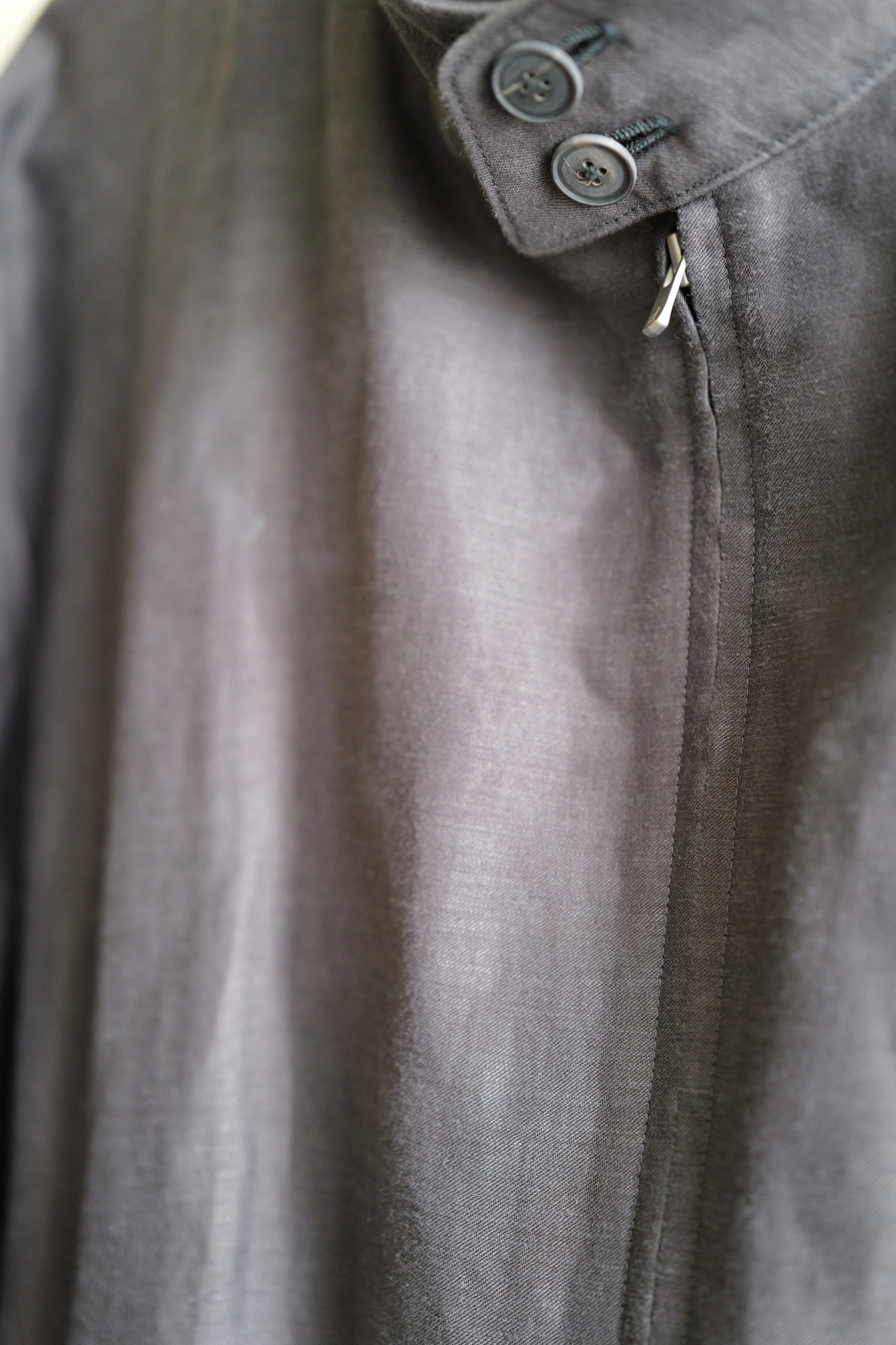 ATON COTTON HEMP SATIN HARRINGTON JACKET — 2