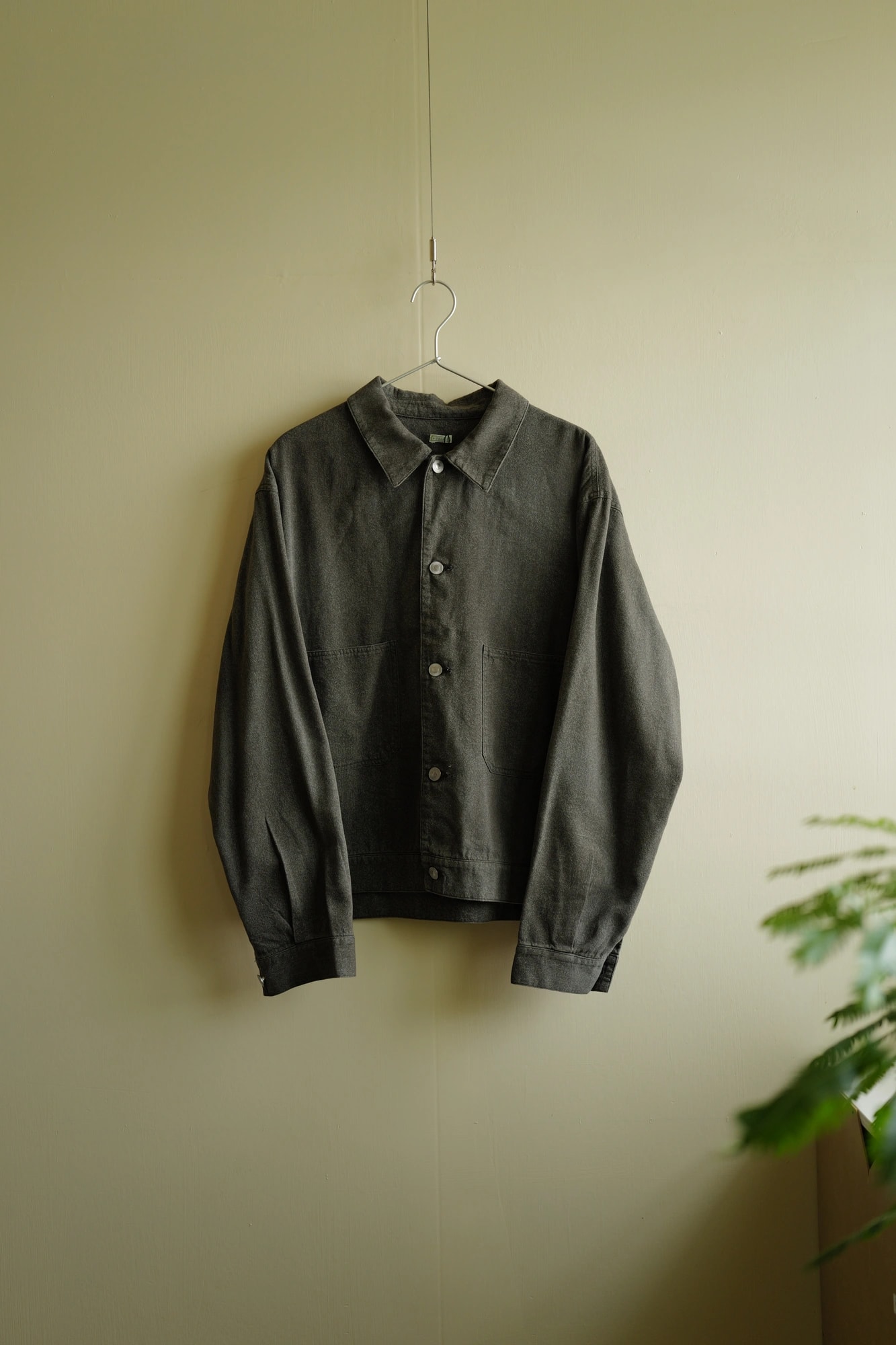 A.PRESSE Vintage Black Chambray Work Jacket — 1