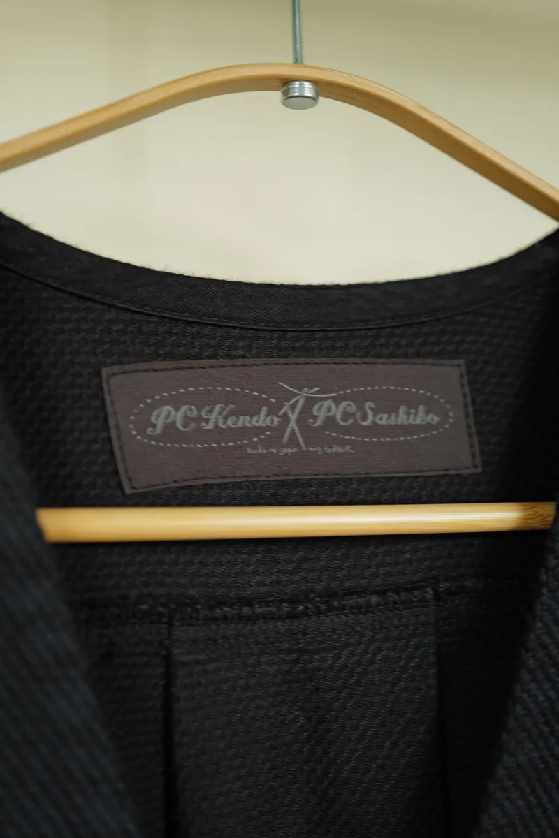 Porter Classic KENDO NO COLLAR SHIRT JACKET w/Silver Buttons — 3