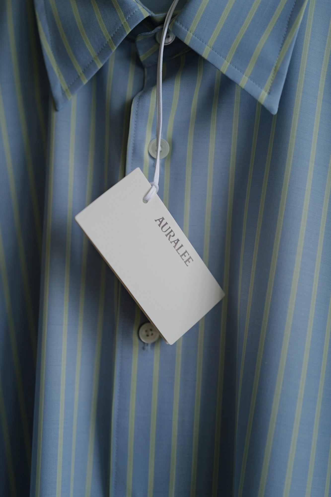AURALEE SUPER FINE WOOL STRIPE SHIRT — 4