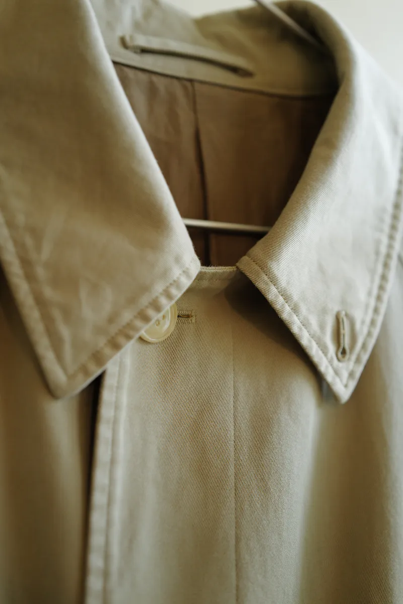 COMOLI Cotton Gabardine Bal Collar Coat — 2