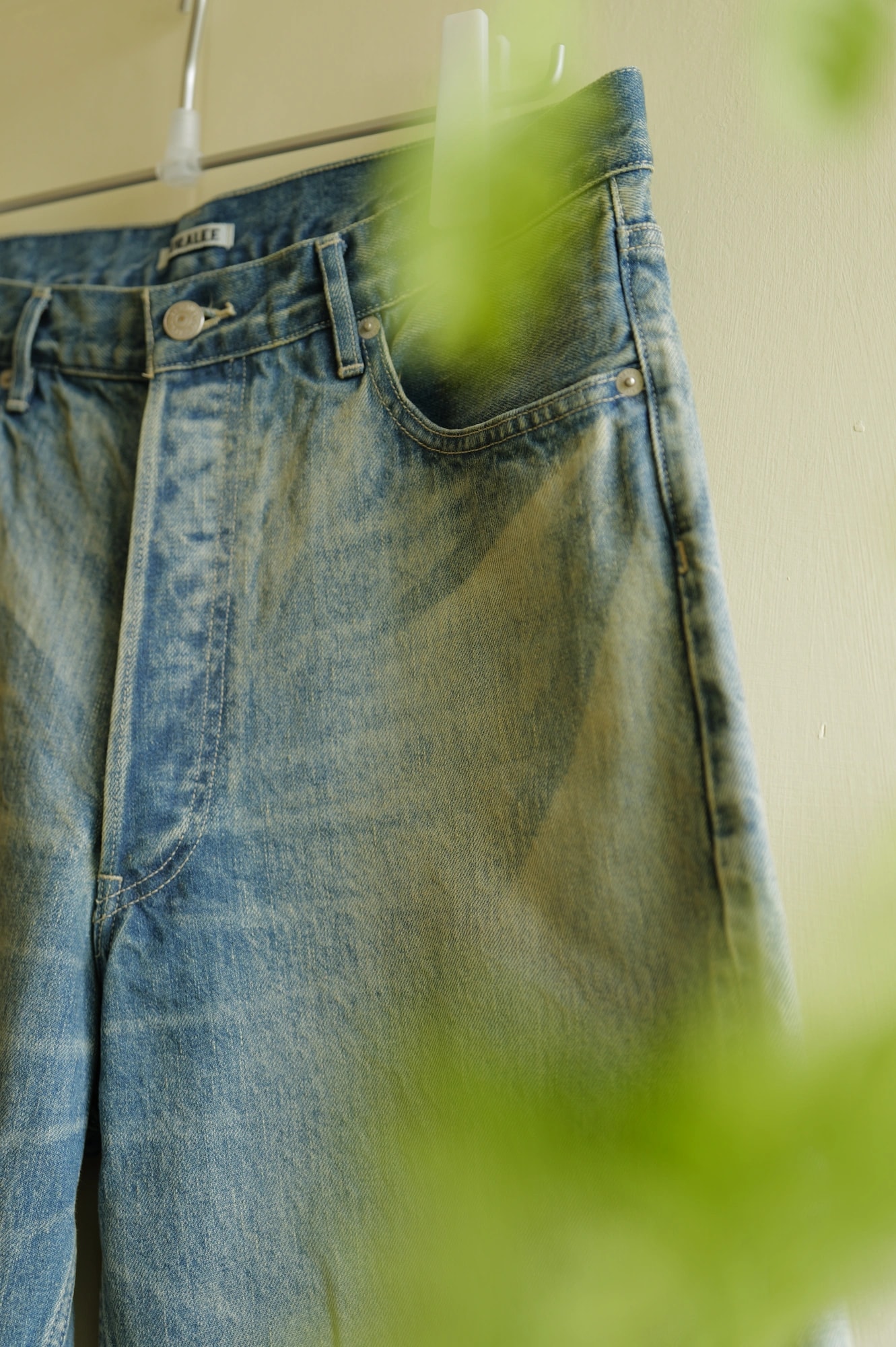 AURALEE Selvedge Faded Heavy Denim Wide Pants — 2