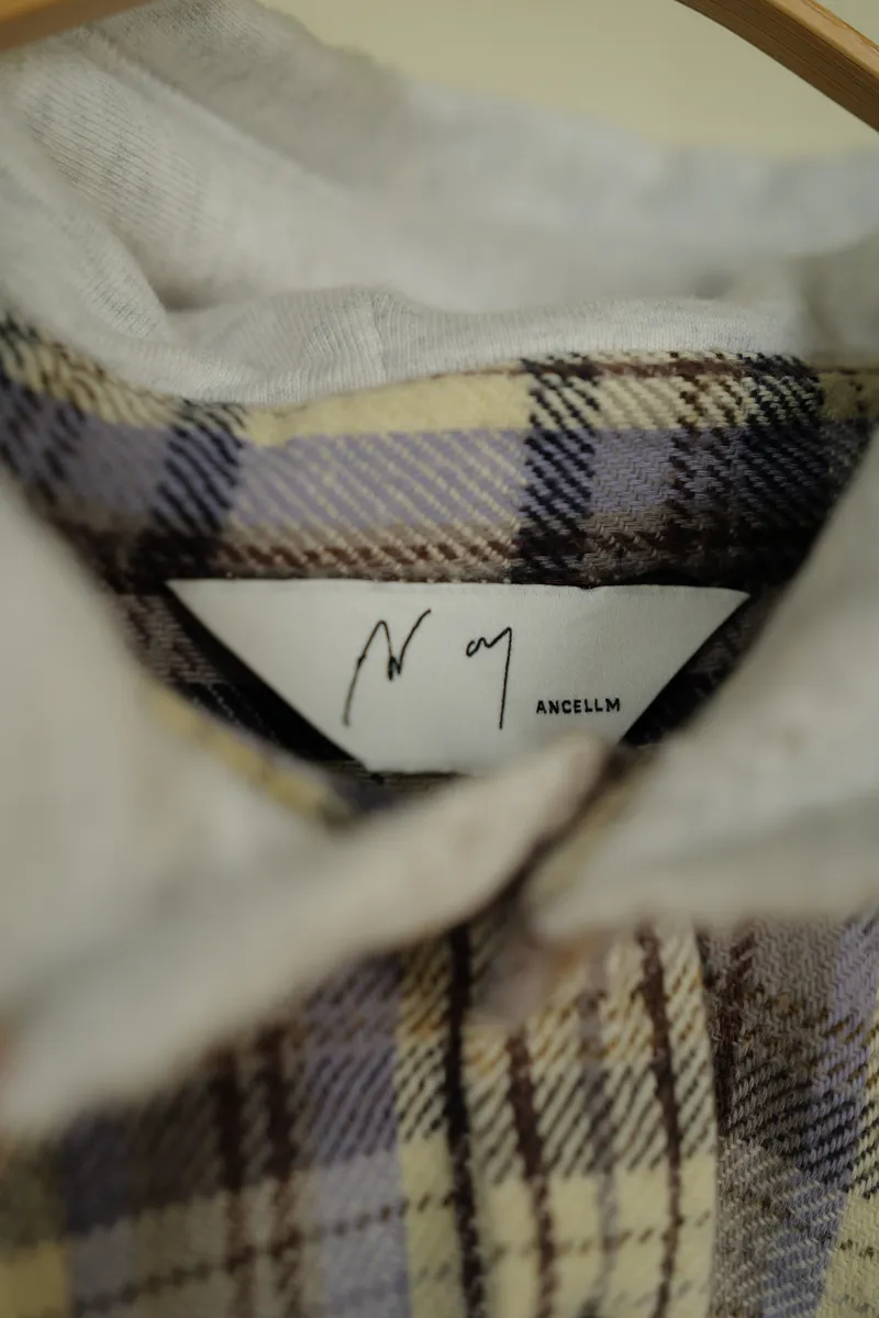 ANCELLM NEL CHECK HOODIE SHORT — 6