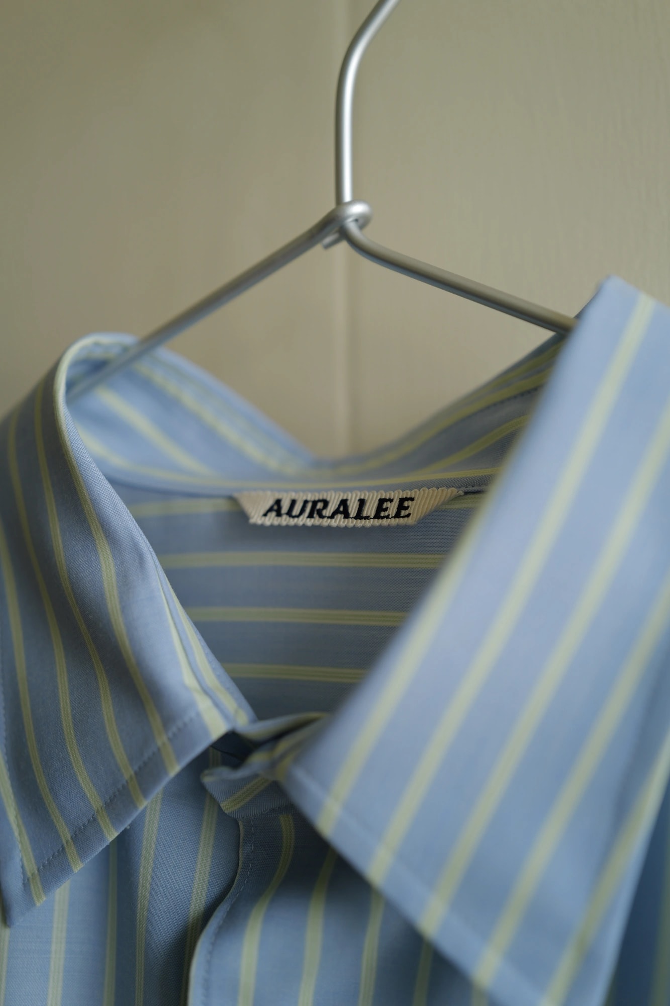 AURALEE SUPER FINE WOOL STRIPE SHIRT — 3