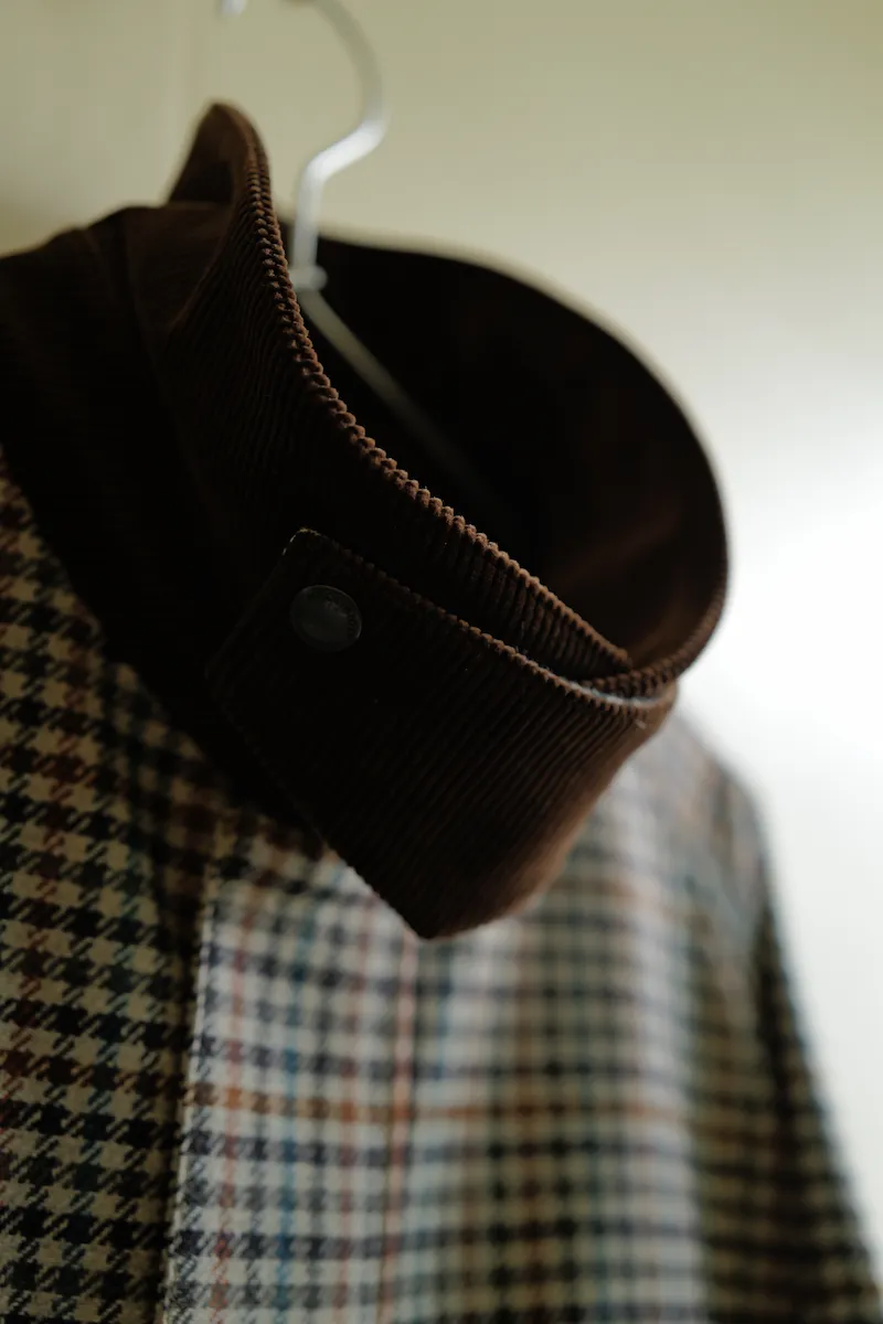 MACKINTOSH PHILOSOPHY Wool Check Short Raglan Outer Tweed Jacket — 5