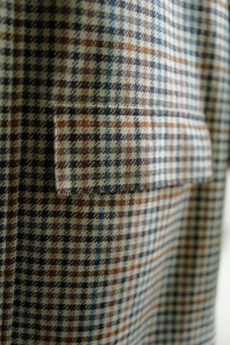 MACKINTOSH PHILOSOPHY Wool Check Short Raglan Outer Tweed Jacket — 4