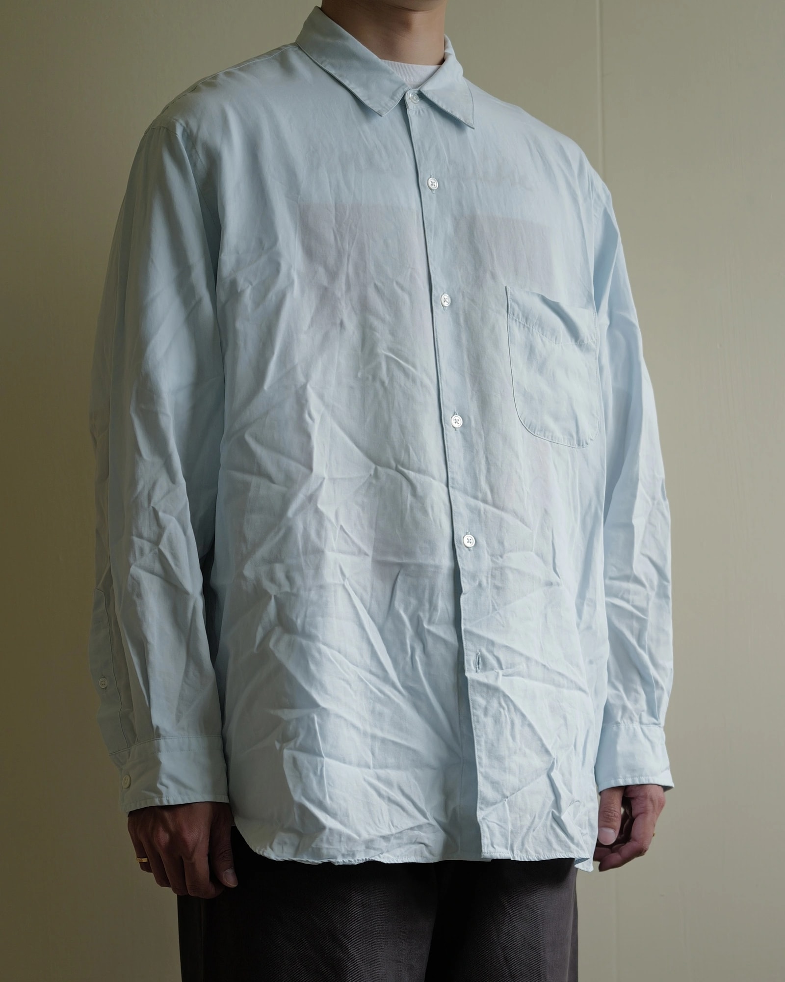 STEVEN ALAN SLUB REGULAR COLLAR SHIRT LOOSE — 5