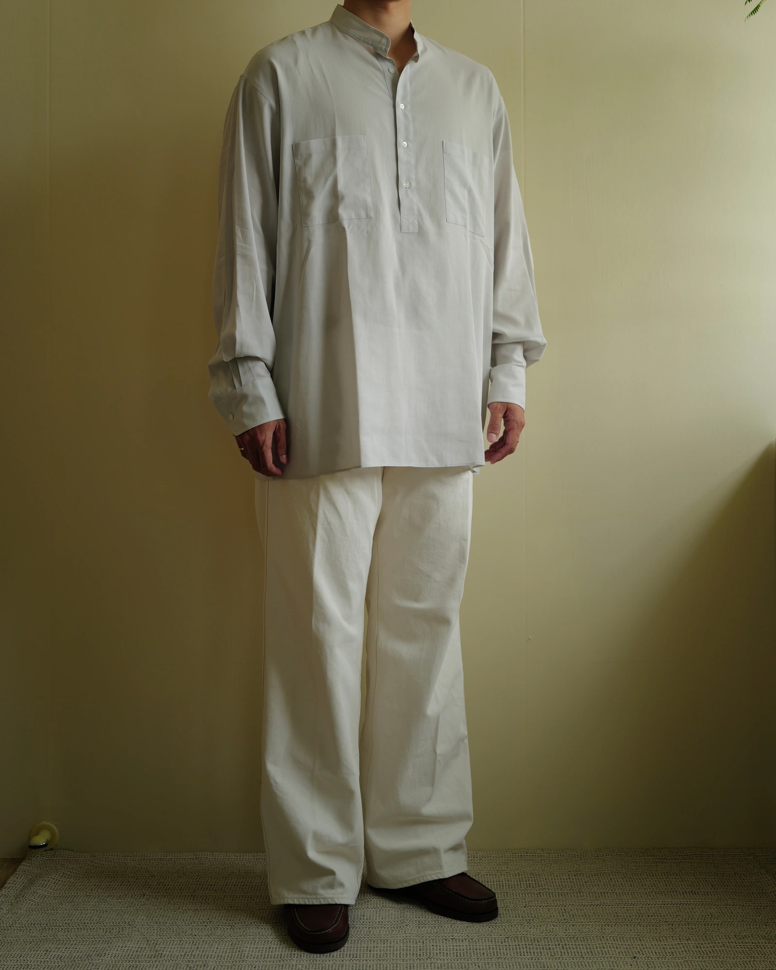 AURALEE Shuttle Georgette Cloth P/O Shirts — 6
