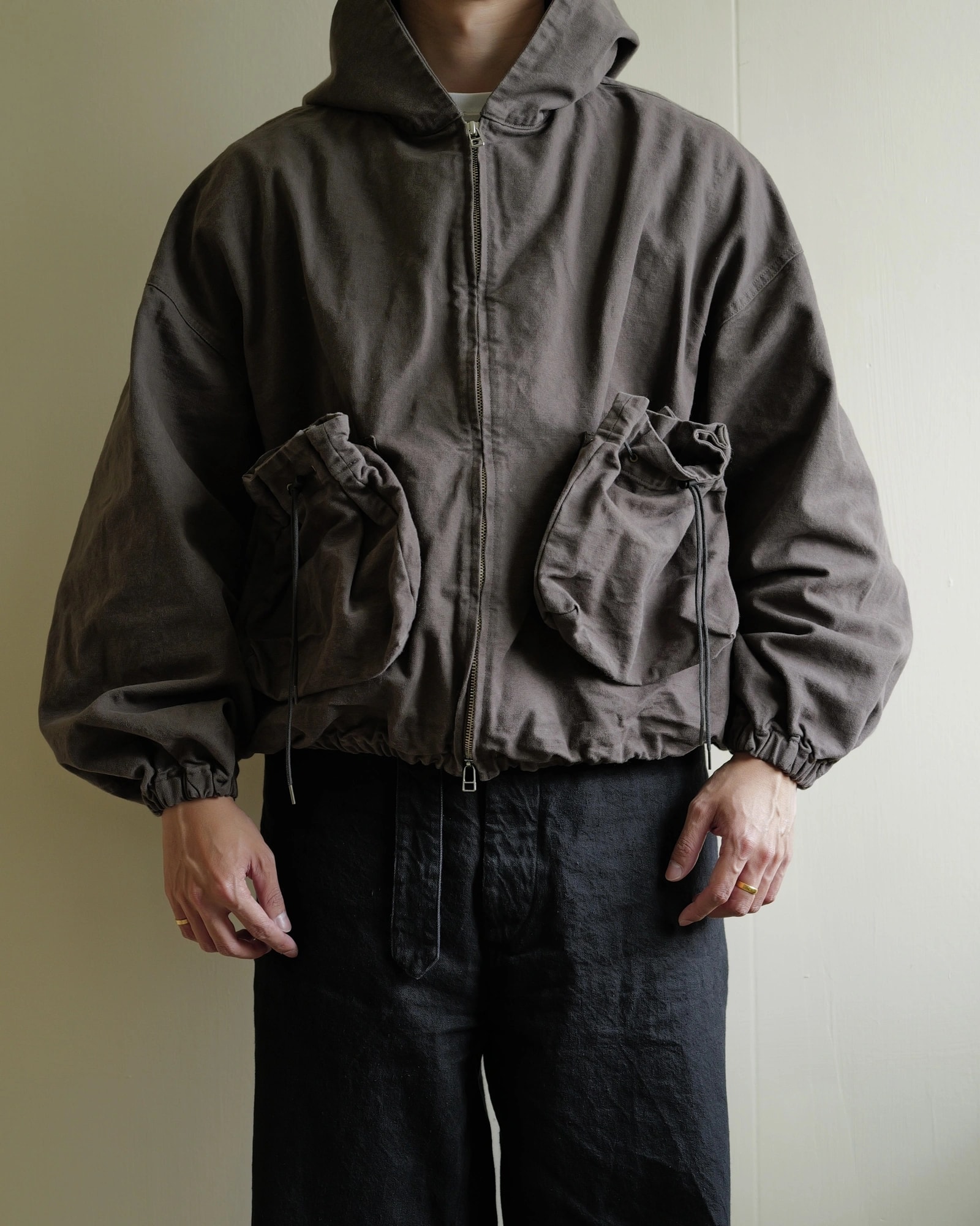 refomed "KINCHAKU" DUCK HOODE — 11