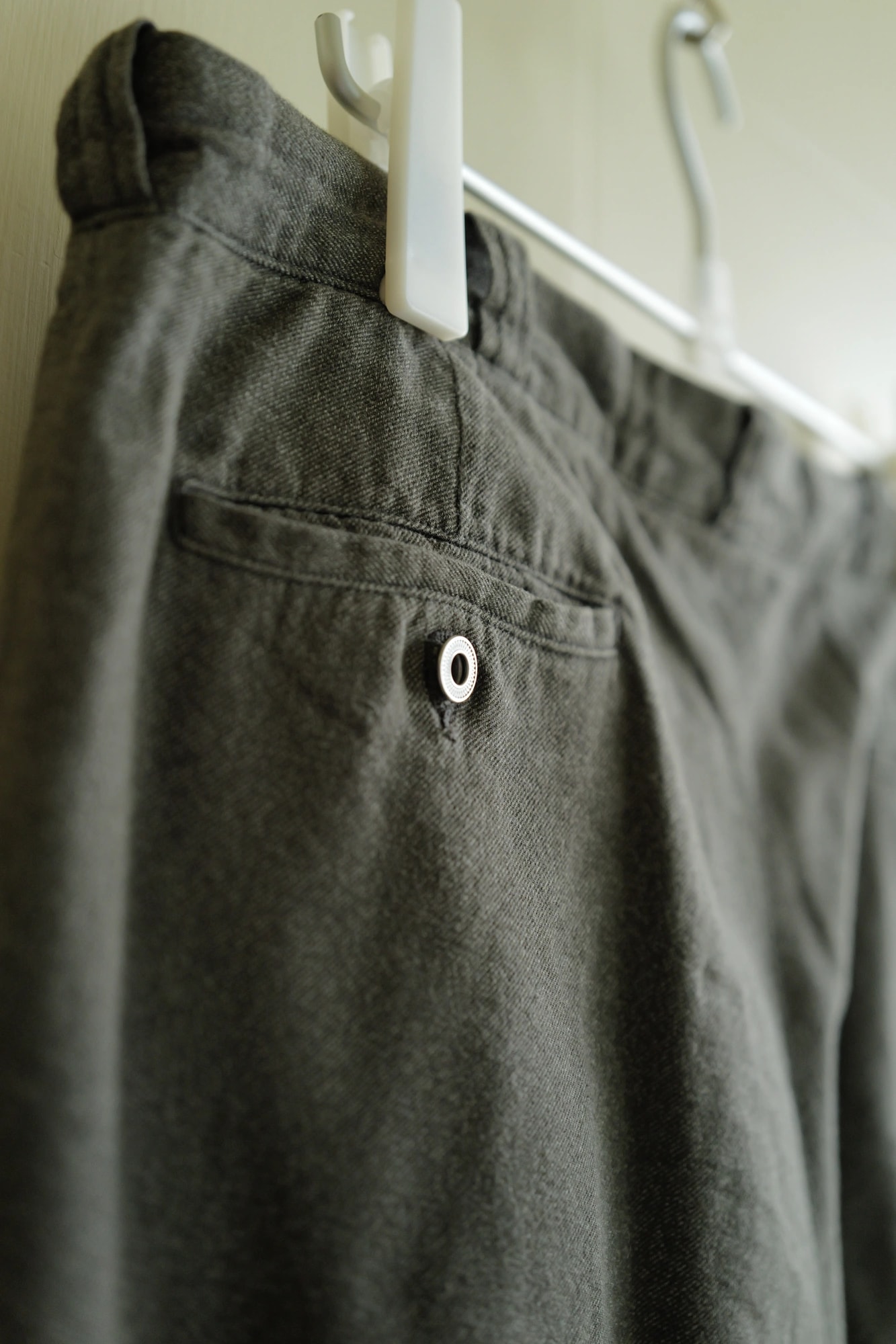 A.PRESSE Vintage Black Chambray Work Pants — 5
